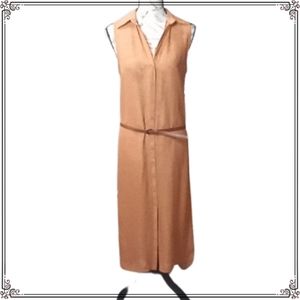 Ali & Kris Tan Monochromatic Sheer Maxi Dress Size Med